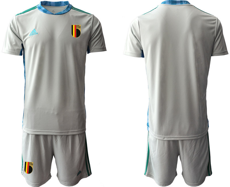 Men 2021 European Cup Belgium grey goalkeeper Soccer Jerseys->belgium jersey->Soccer Country Jersey